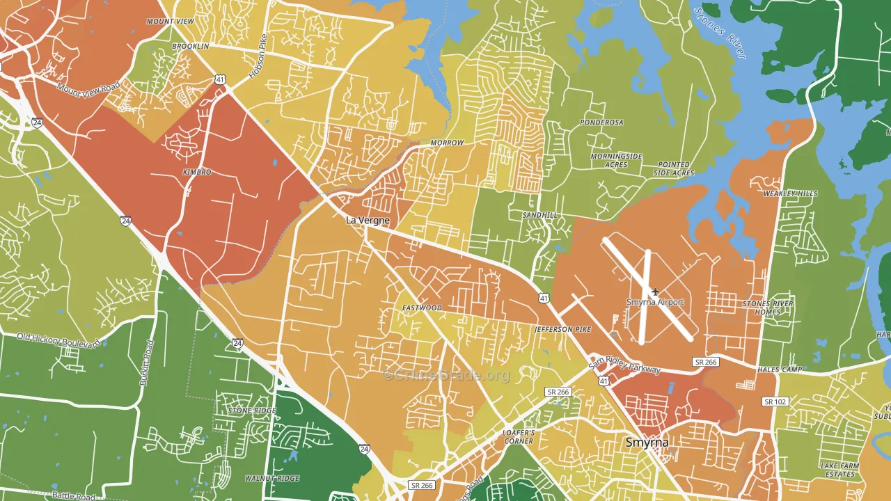 La Vergne, TN Map of Assault Rates