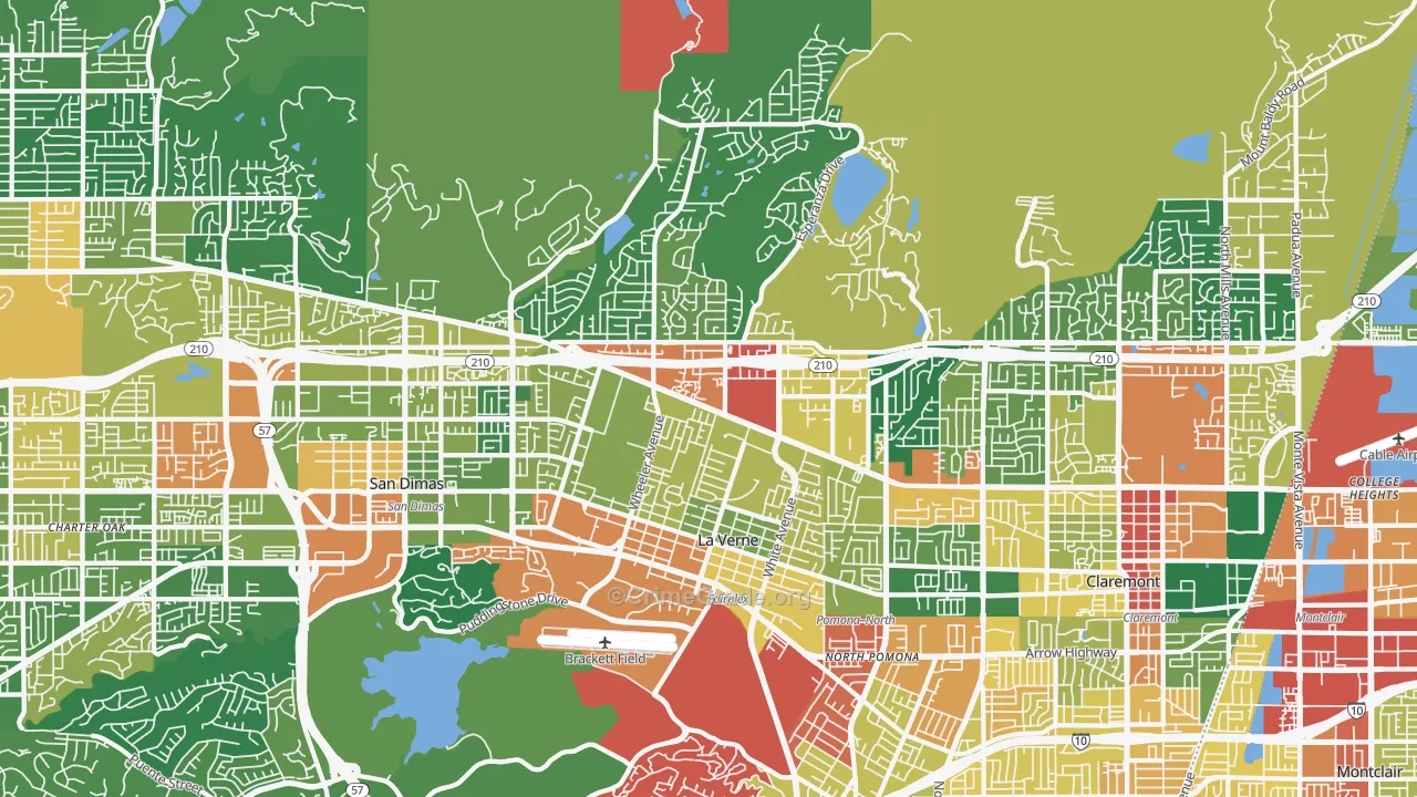 La Verne, CA Map of Assault Rates