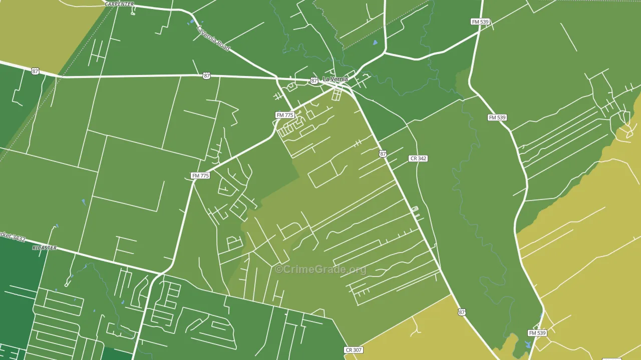 La Vernia, TX Map of Assault Rates