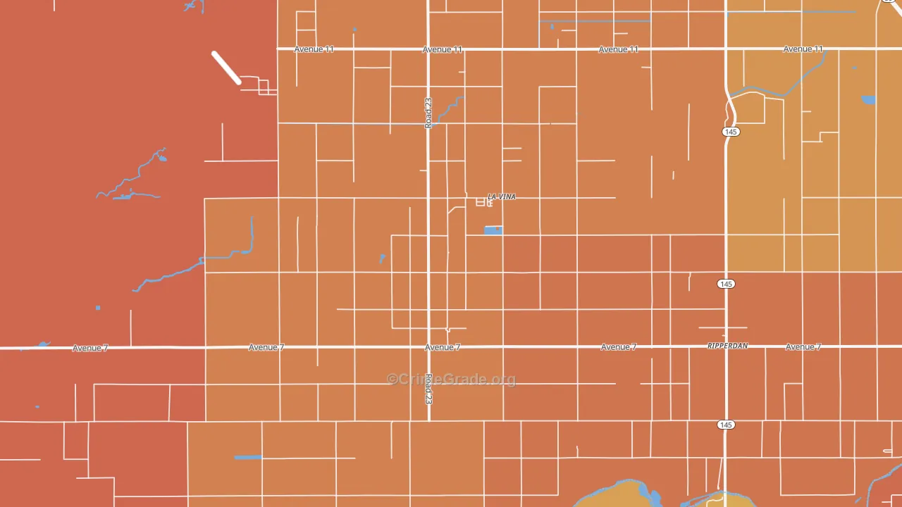 La Vina, CA Map of Assault Rates
