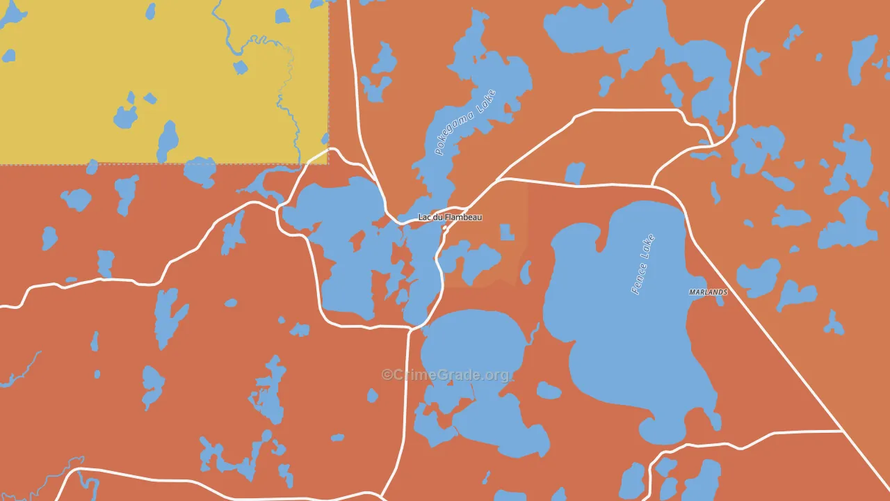 Lac Du Flambeau, WI Map of Assault Rates