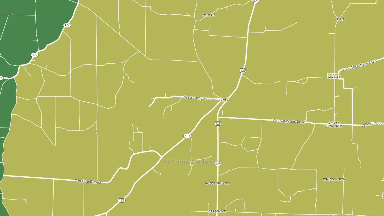 Lacey, AR Map of Assault Rates