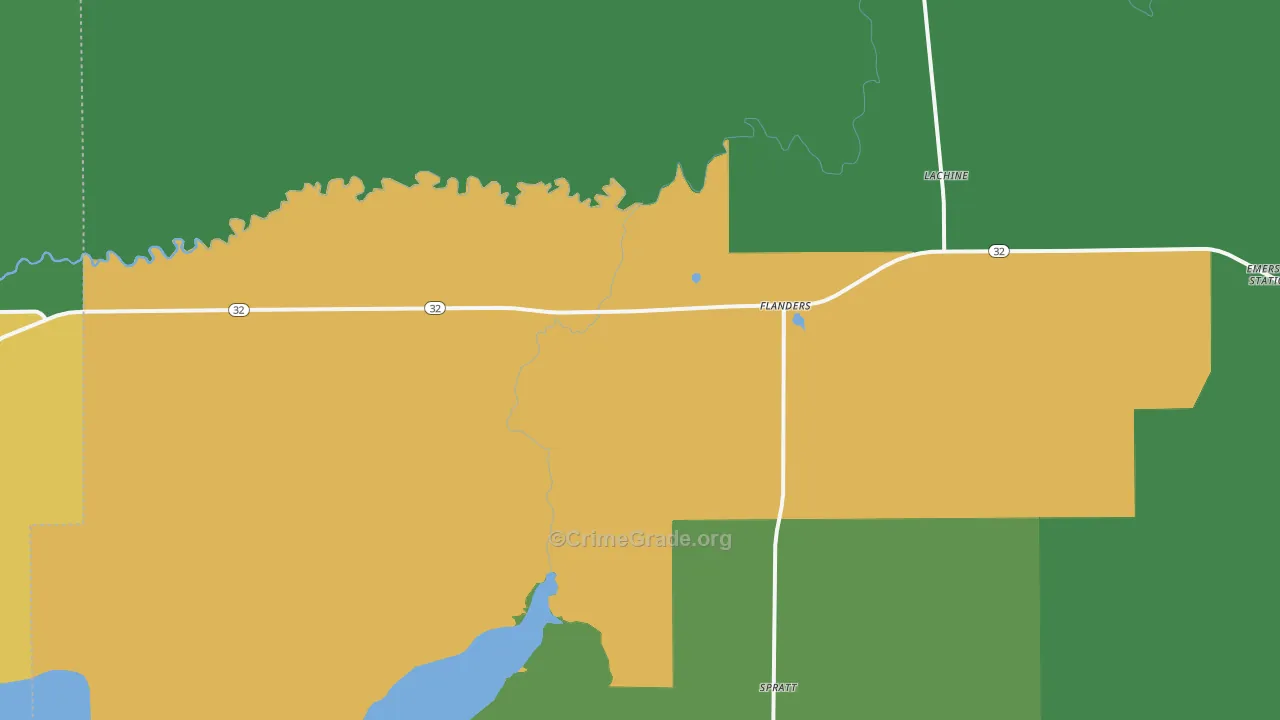 Lachine, MI Map of Assault Rates