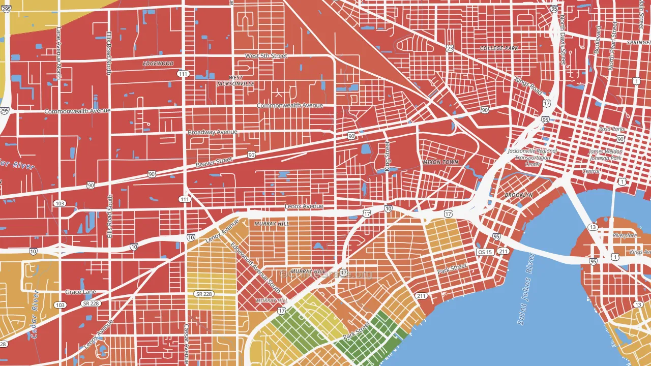 Lackawanna, Jacksonville, FL Map of Assault Rates