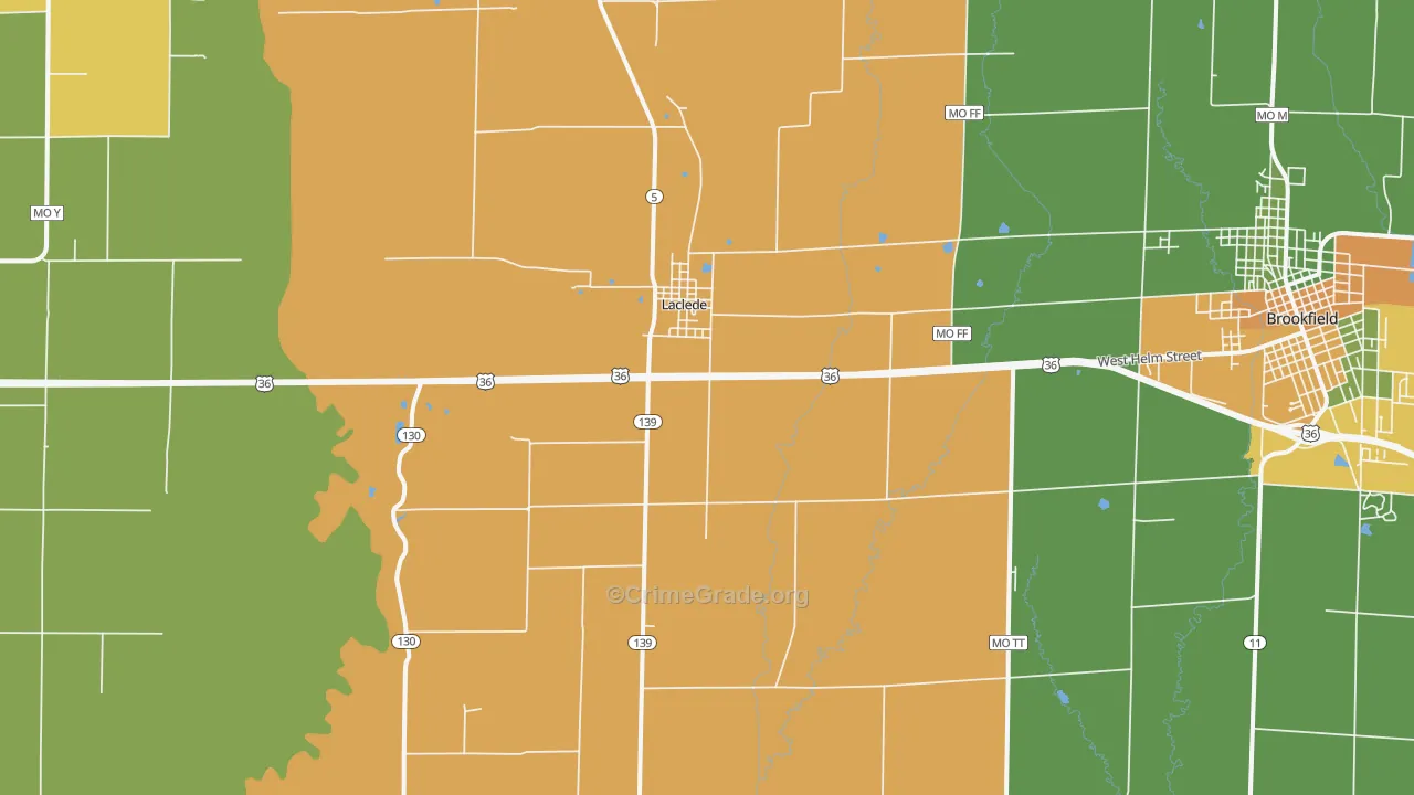 Laclede, MO Map of Assault Rates