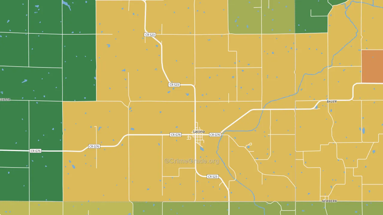 Lacona, IA Map of Assault Rates