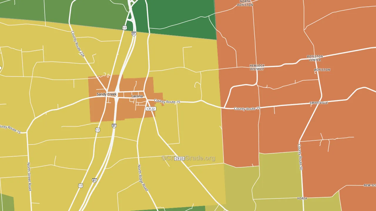 Lacona, NY Map of Assault Rates