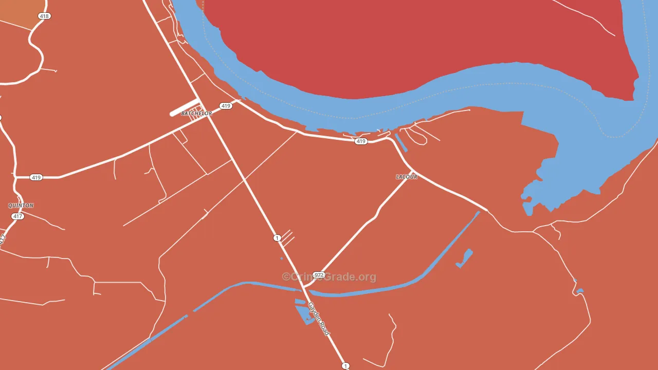 Lacour, LA Map of Assault Rates