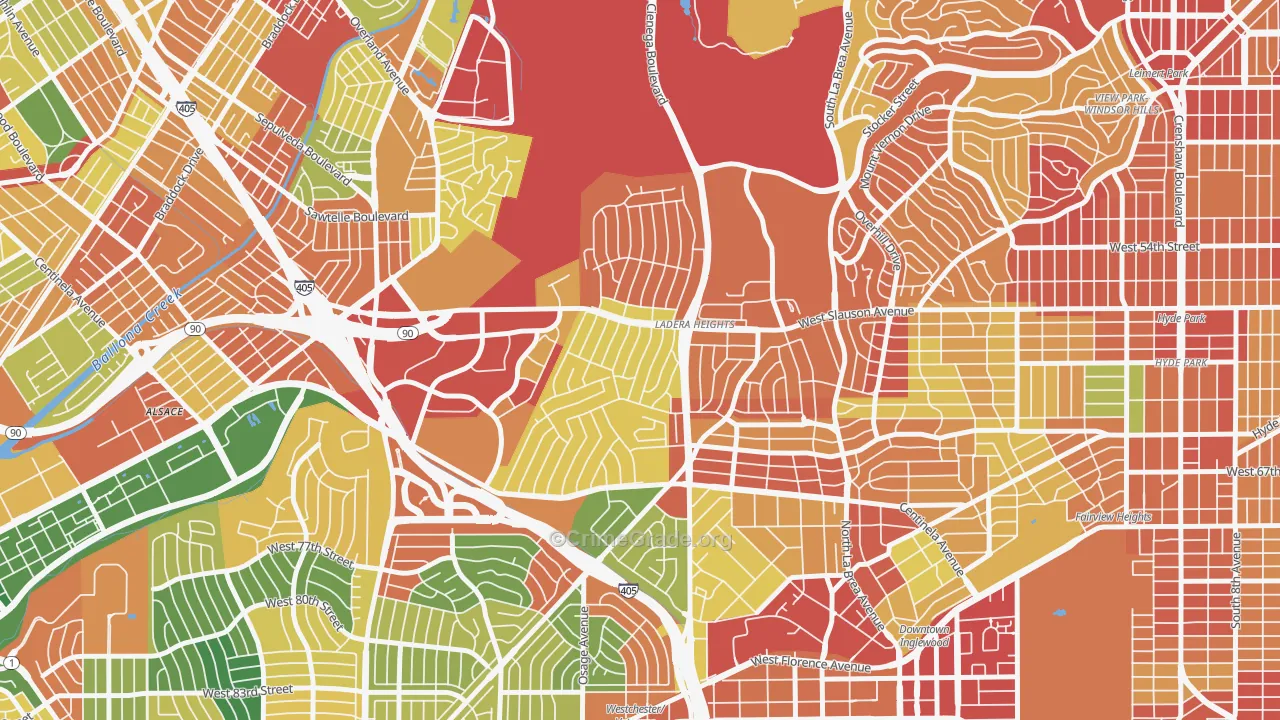 Ladera Heights, CA Map of Assault Rates