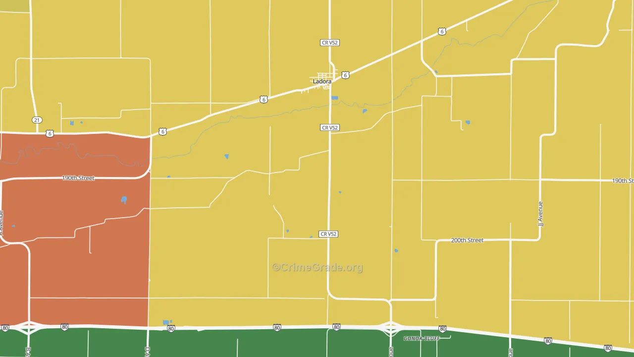 Ladora, IA Map of Assault Rates