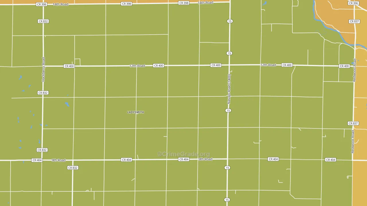 Ladysmith, KS Map of Assault Rates