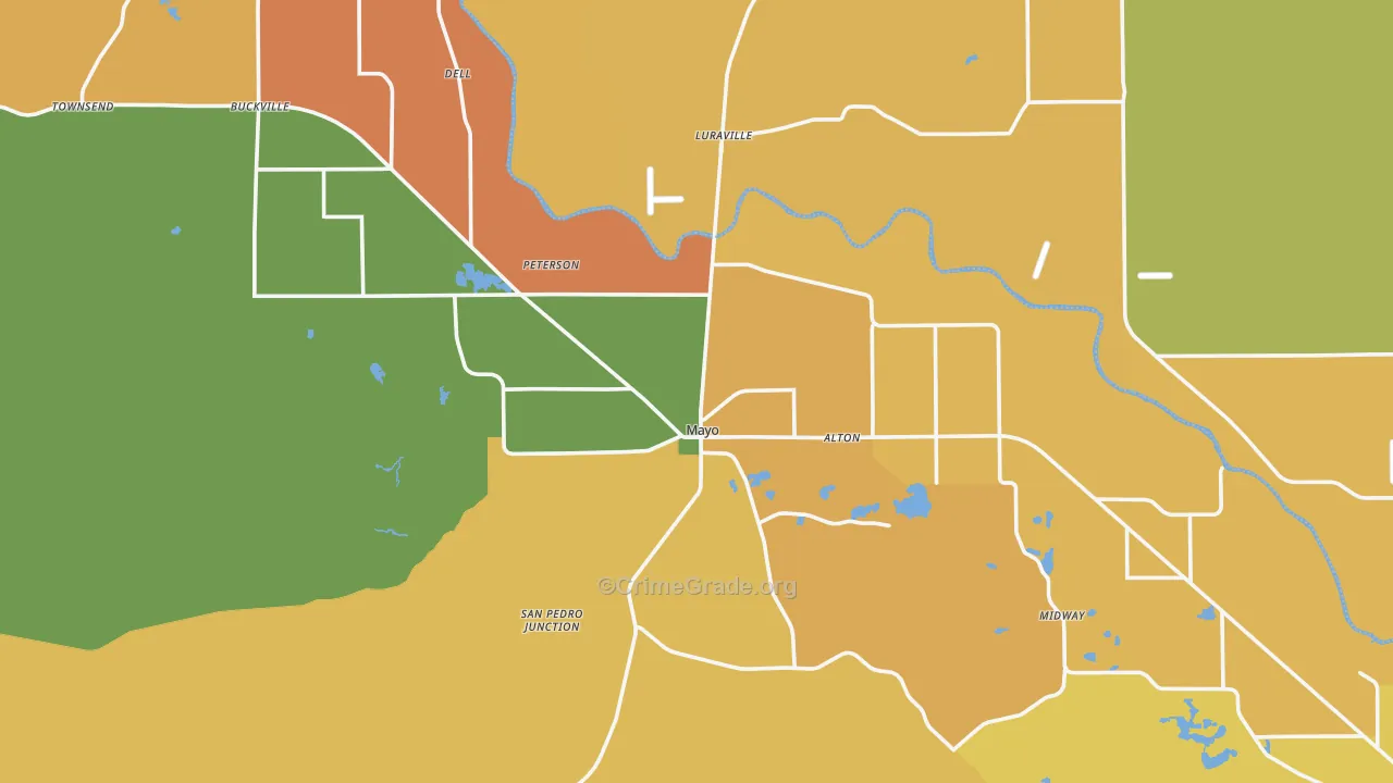Lafayette County, FL Map of Assault Rates