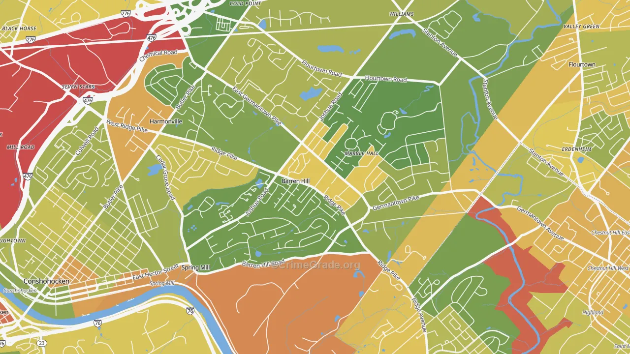 Lafayette Hill, PA Map of Assault Rates