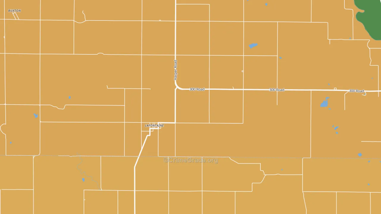 Lafontaine, KS Map of Assault Rates