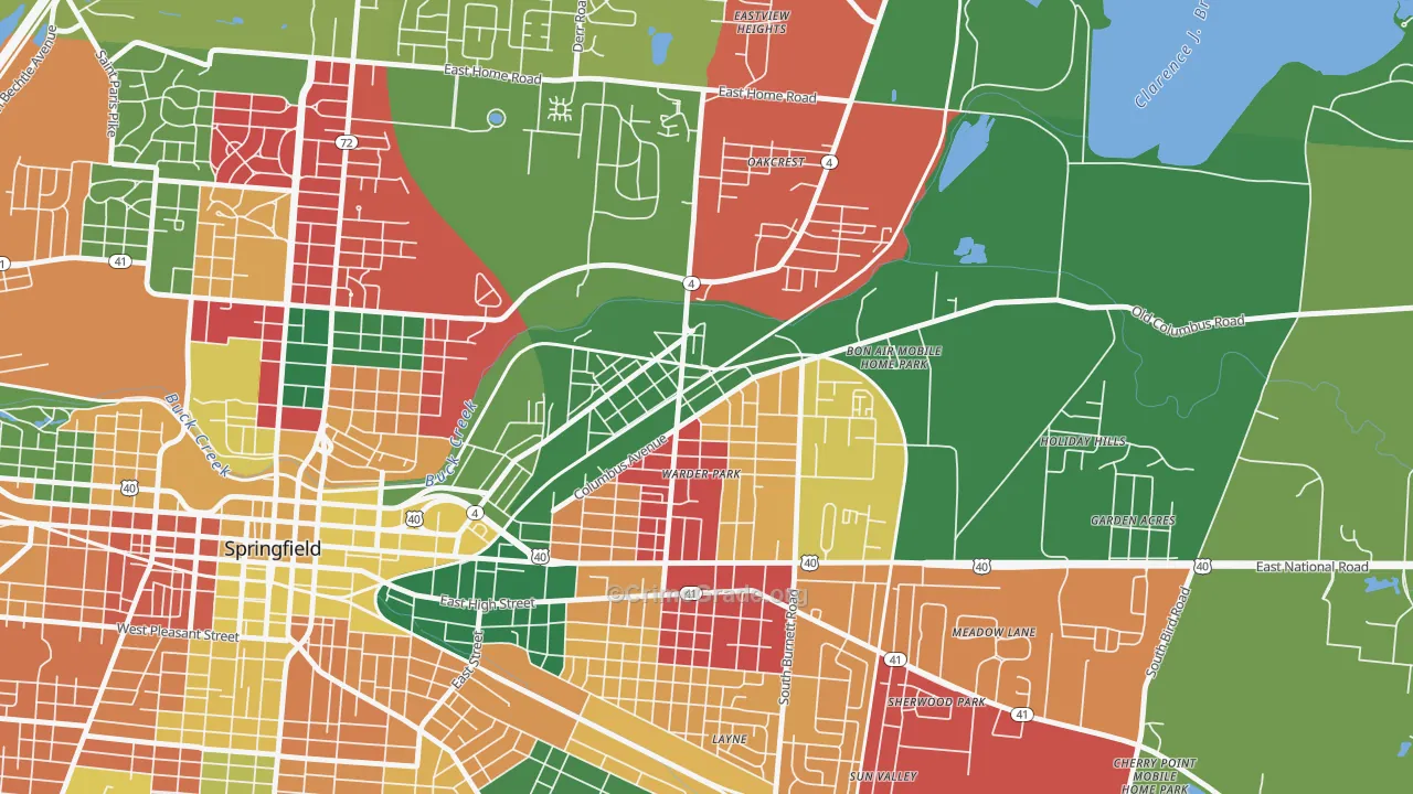 Lagonda, Springfield, OH Map of Assault Rates