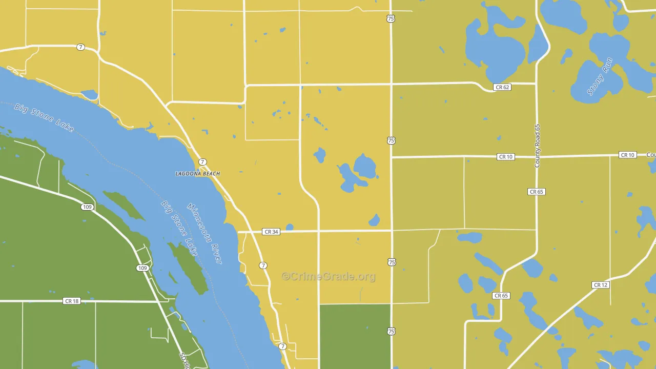 Lagoona Beach, MN Map of Assault Rates