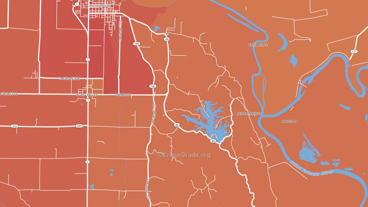 Lagrange, AR Map of Assault Rates