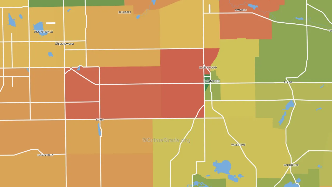 LaGrange County, IN Map of Assault Rates