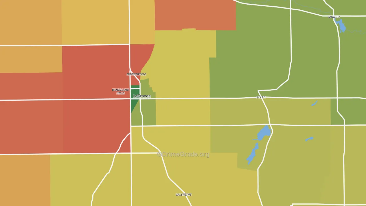 Lagrange, IN Map of Assault Rates