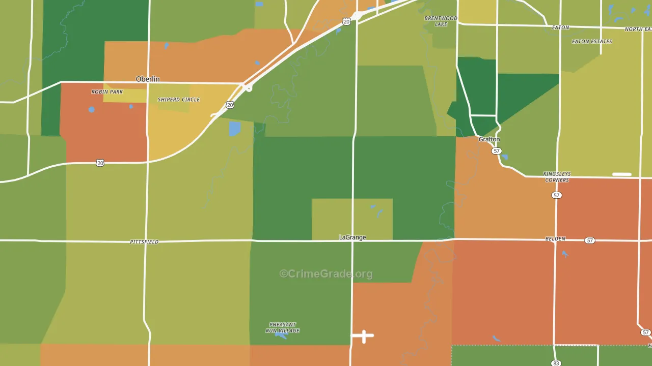 Lagrange, OH Map of Assault Rates