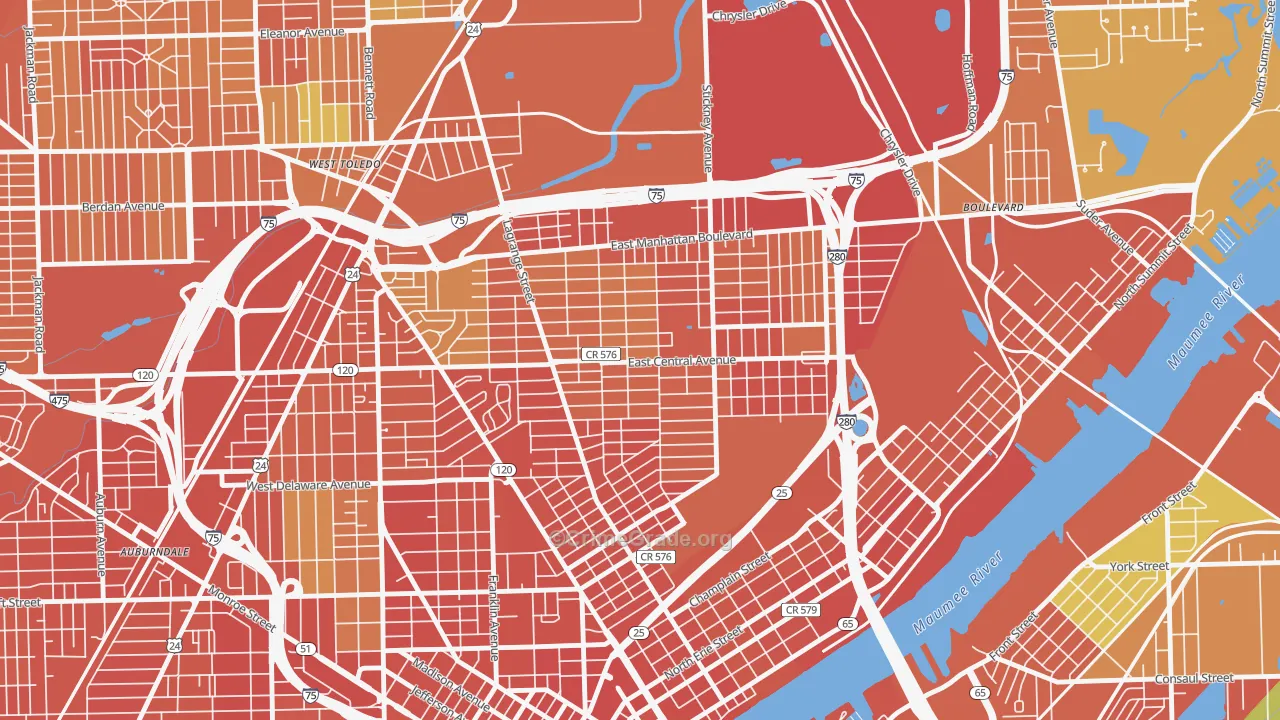 LaGrange, Toledo, OH Map of Assault Rates