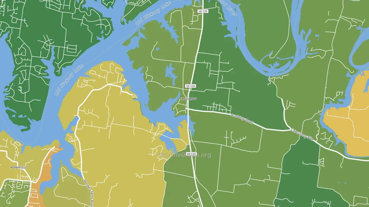 Laguardo, TN Map of Assault Rates