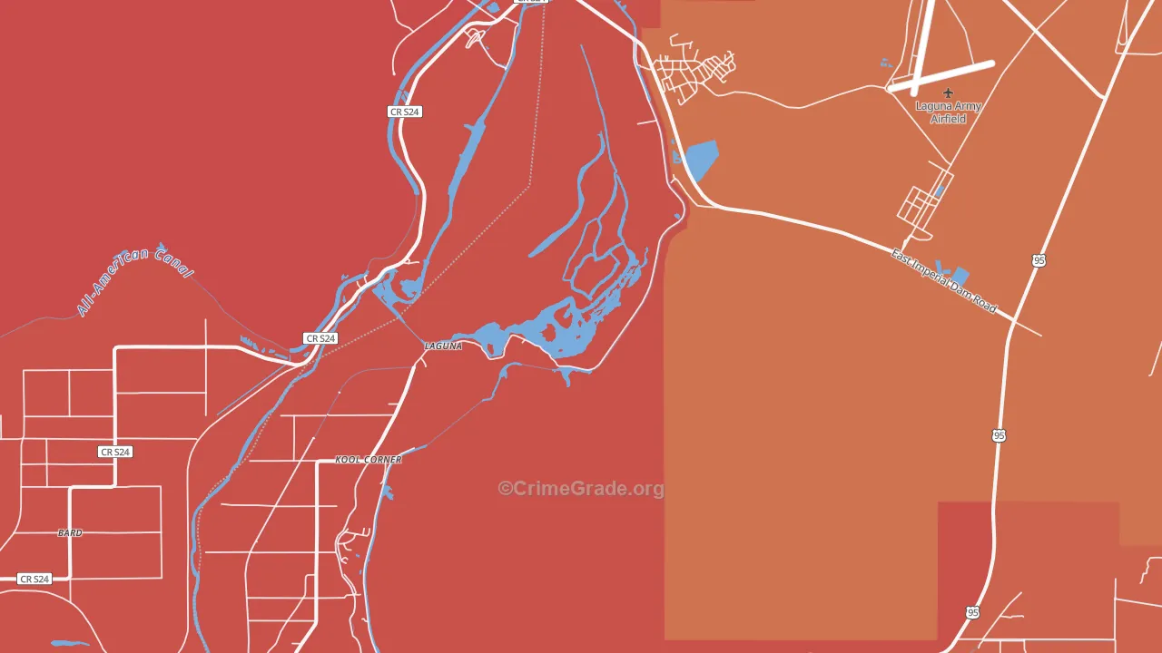 Laguna, AZ Map of Assault Rates
