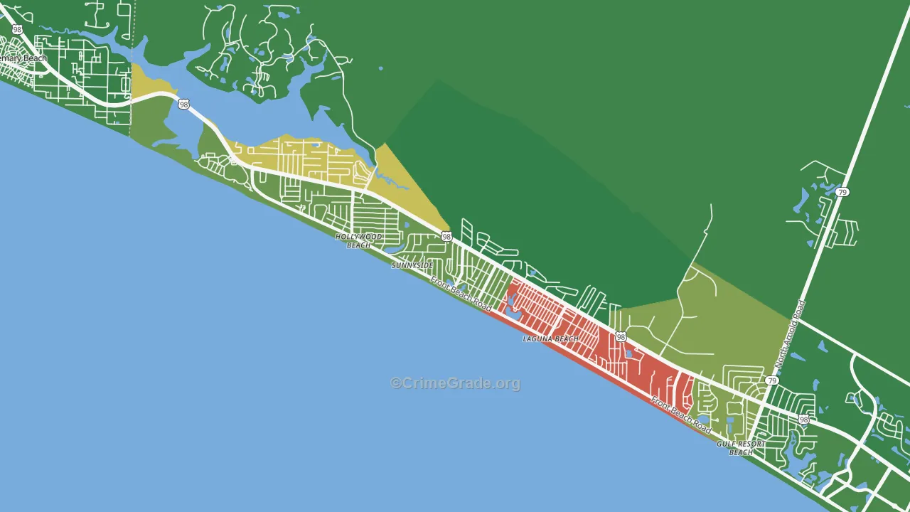 Laguna Beach, FL Map of Assault Rates