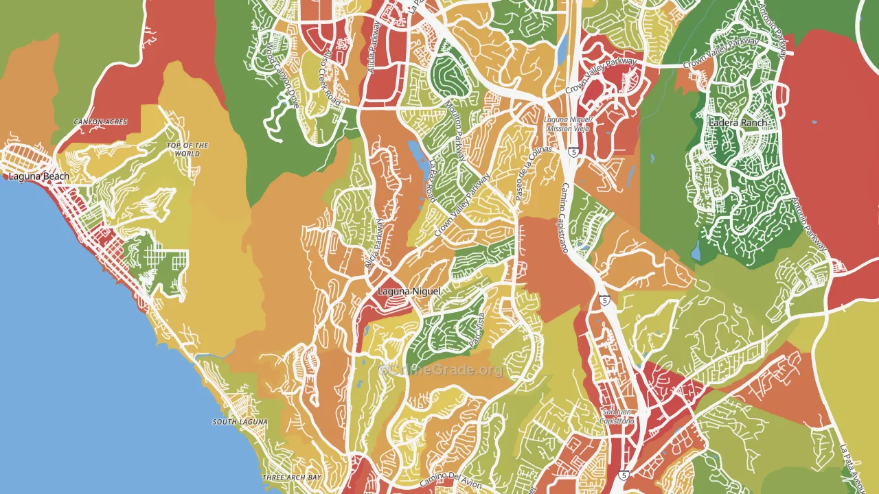 Laguna Niguel, CA Map of Assault Rates