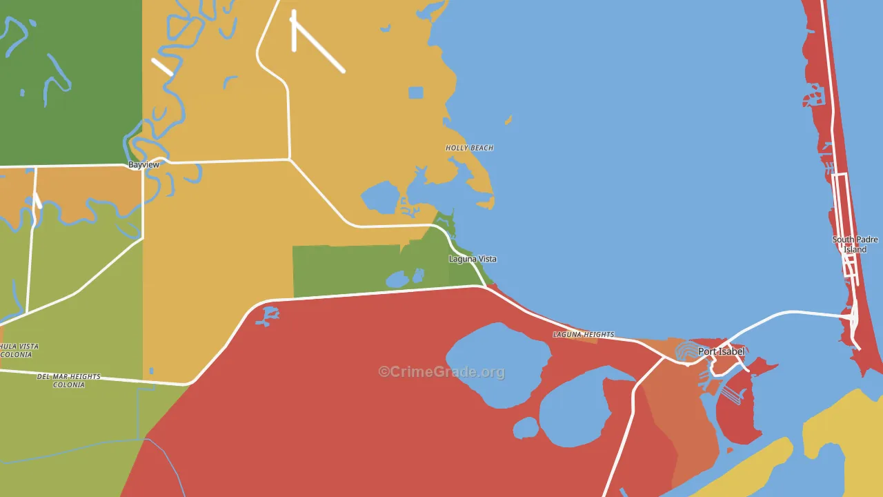 Laguna Vista, TX Map of Assault Rates