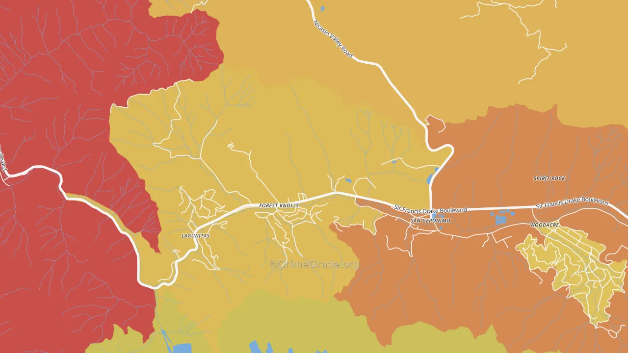Lagunitas-Forest Knolls, CA Map of Assault Rates