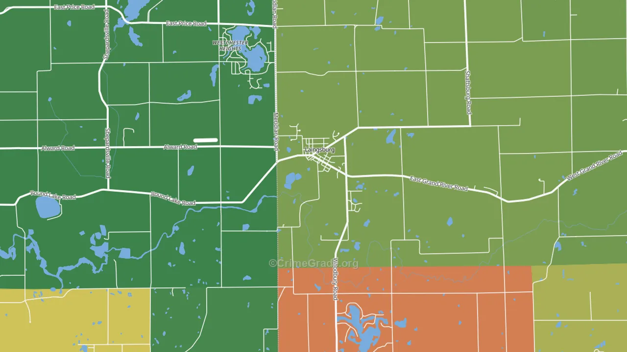 Laingsburg, MI Map of Assault Rates