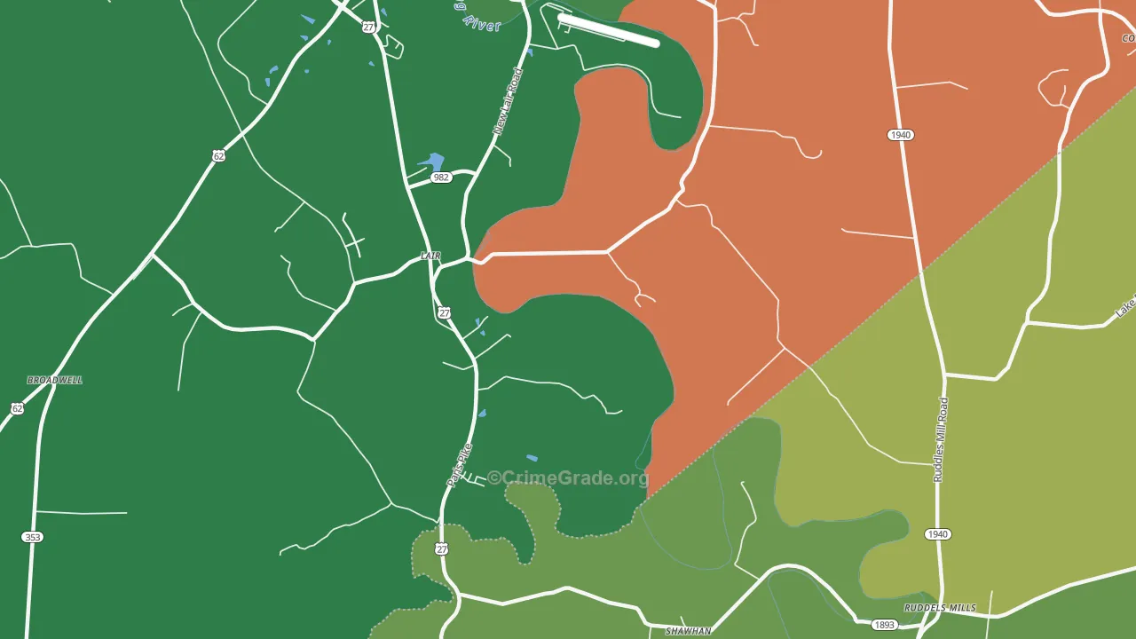 Lair, KY Map of Assault Rates