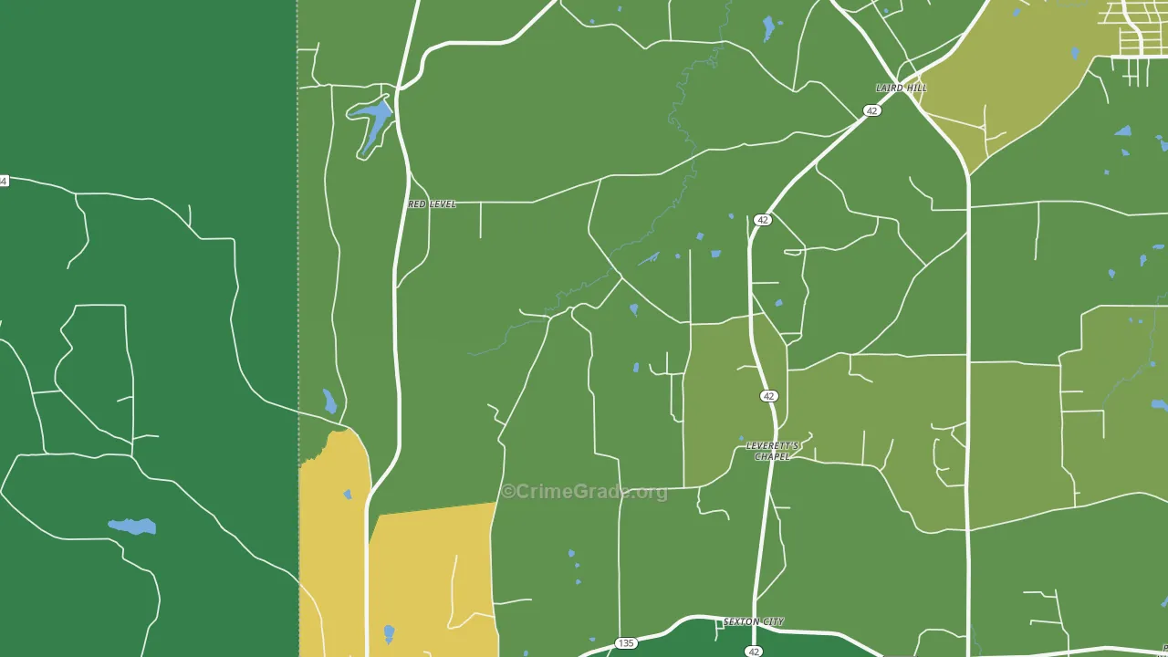 Laird Hill, TX Map of Assault Rates