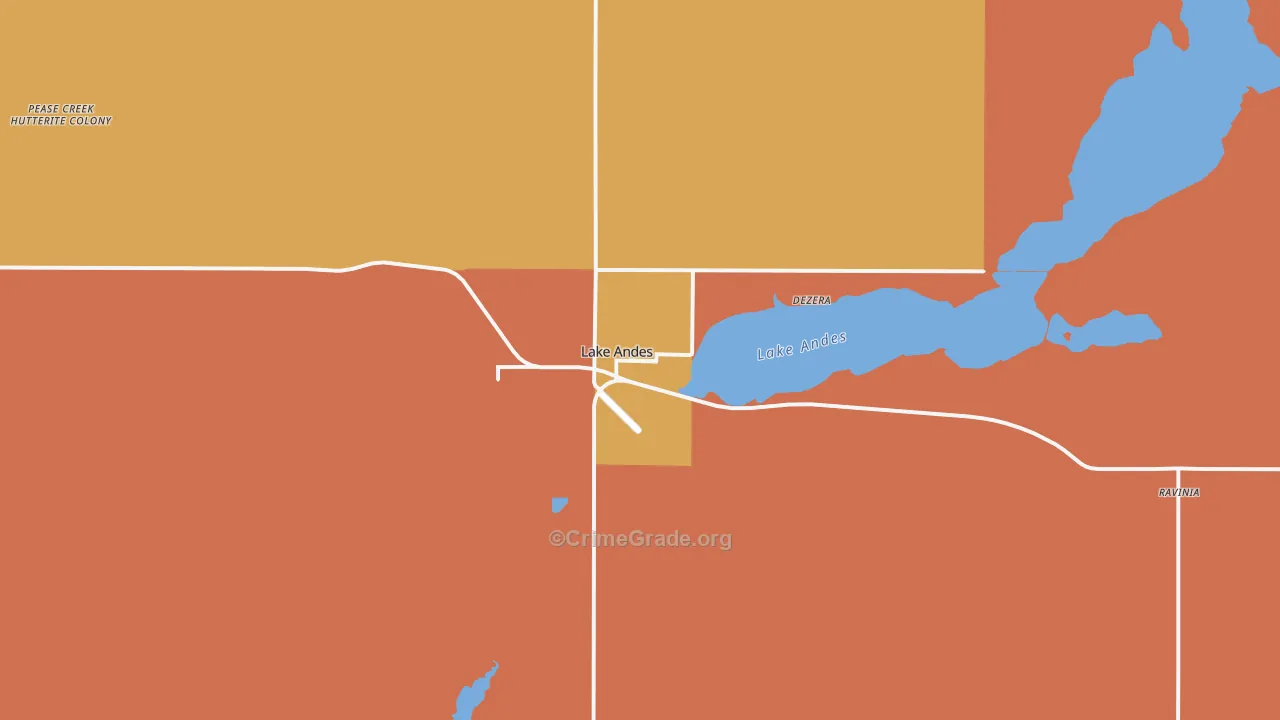 Lake Andes, SD Map of Assault Rates