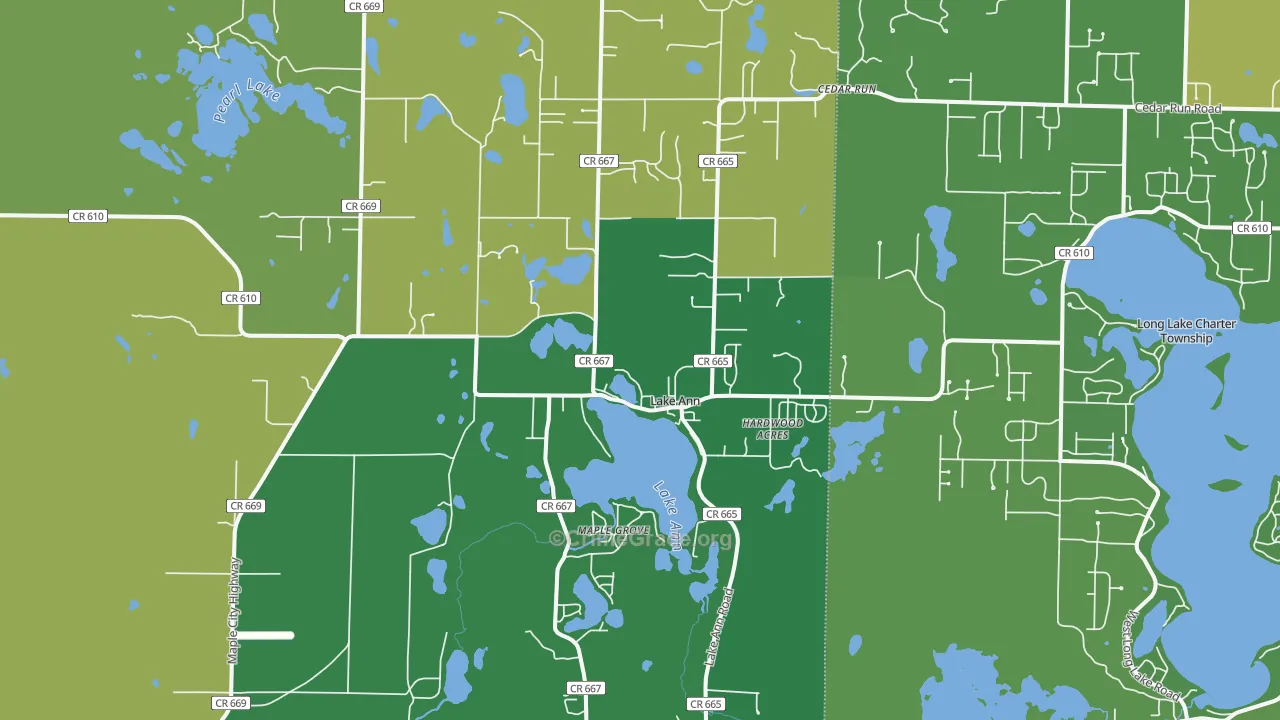 Lake Ann, MI Map of Assault Rates
