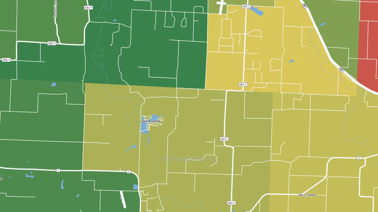 Lake Annette, MO Map of Assault Rates