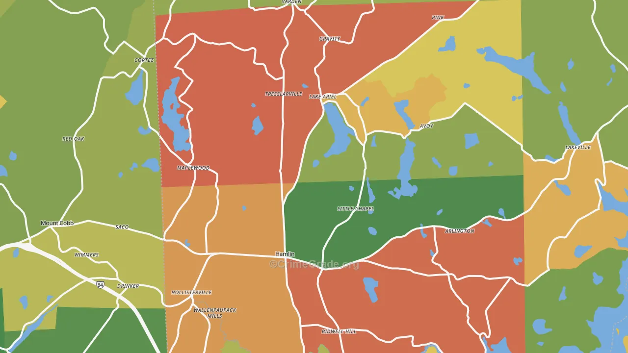 Lake Ariel, PA Map of Assault Rates