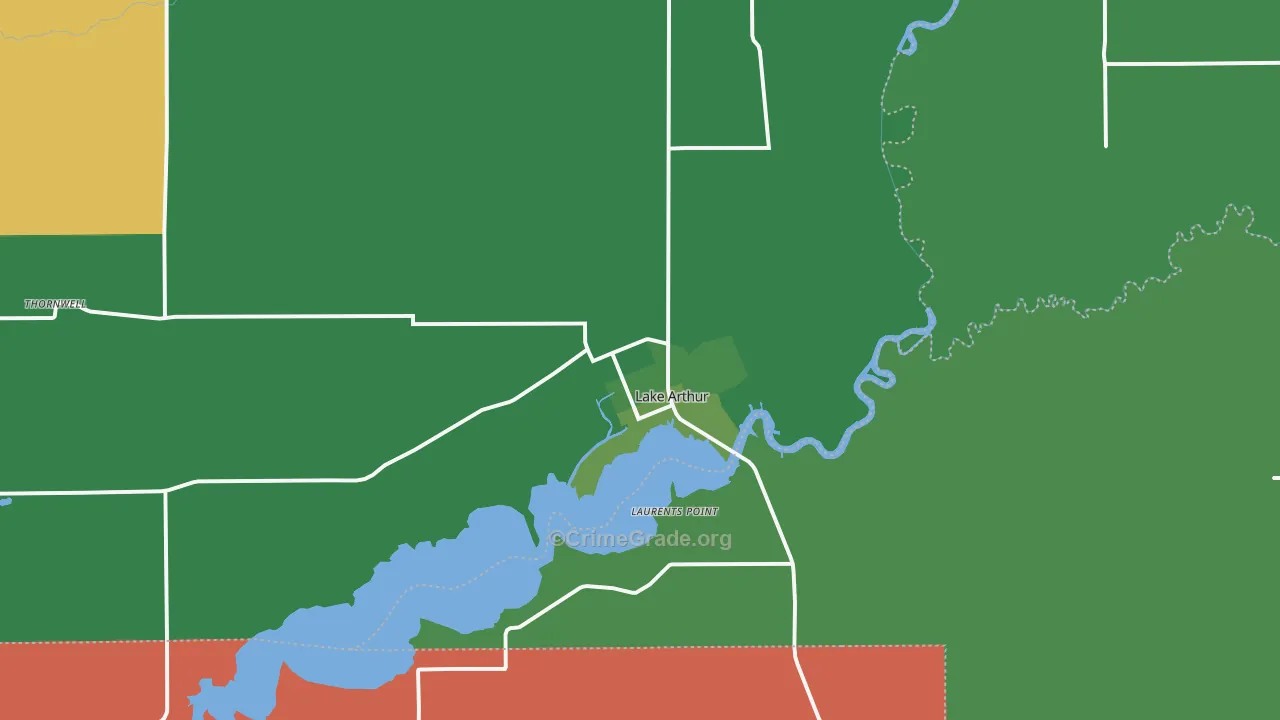 Lake Arthur, LA Map of Assault Rates