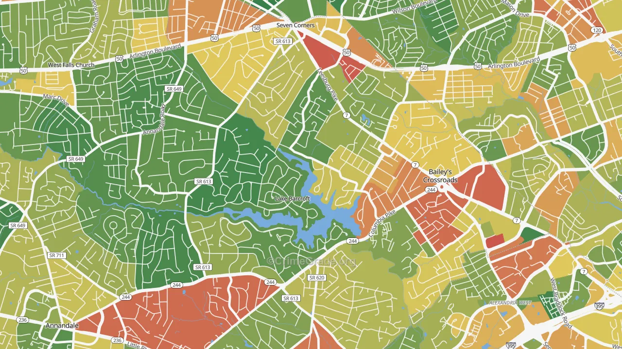 Lake Barcroft, Falls Church, VA Map of Assault Rates