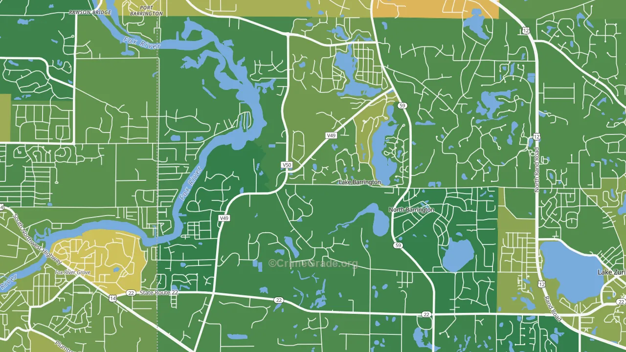 Lake Barrington, IL Map of Assault Rates