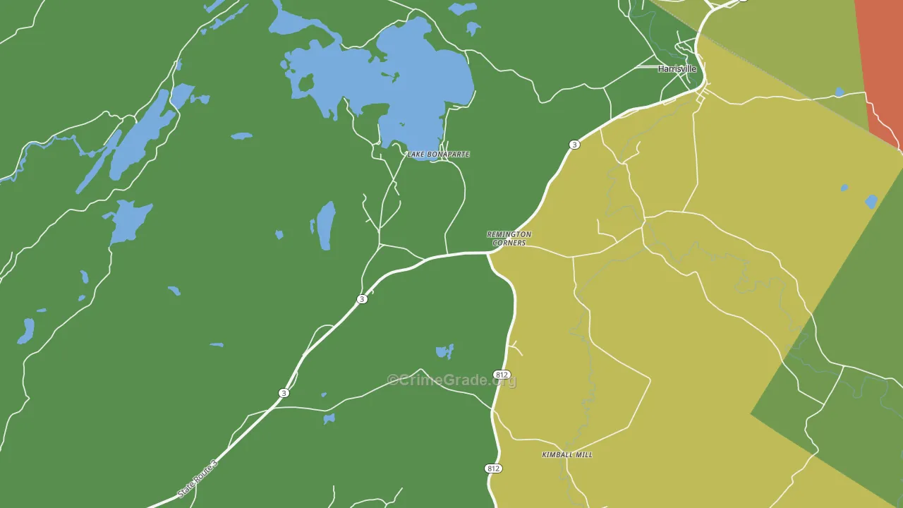 Lake Bonaparte, NY Map of Assault Rates