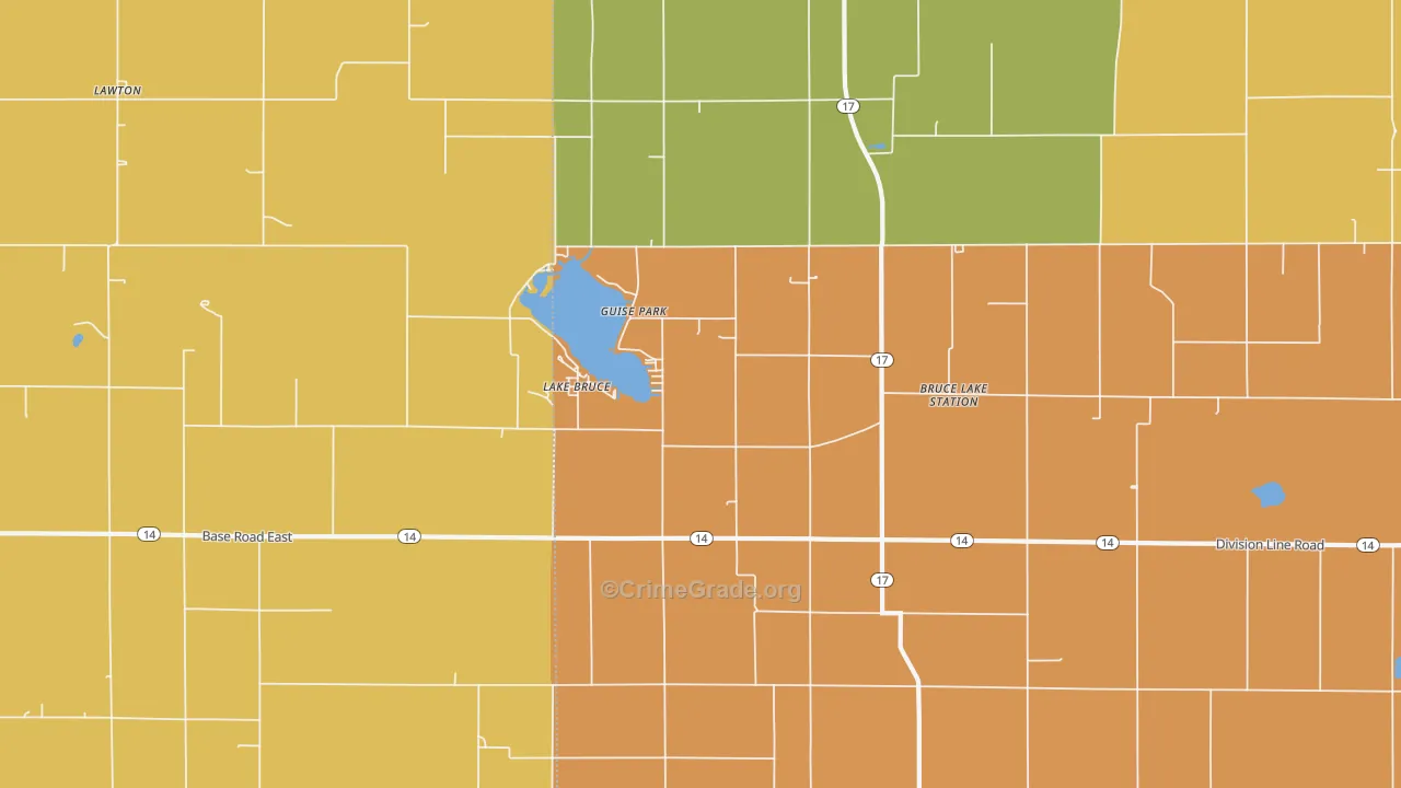 Lake Bruce, IN Map of Assault Rates