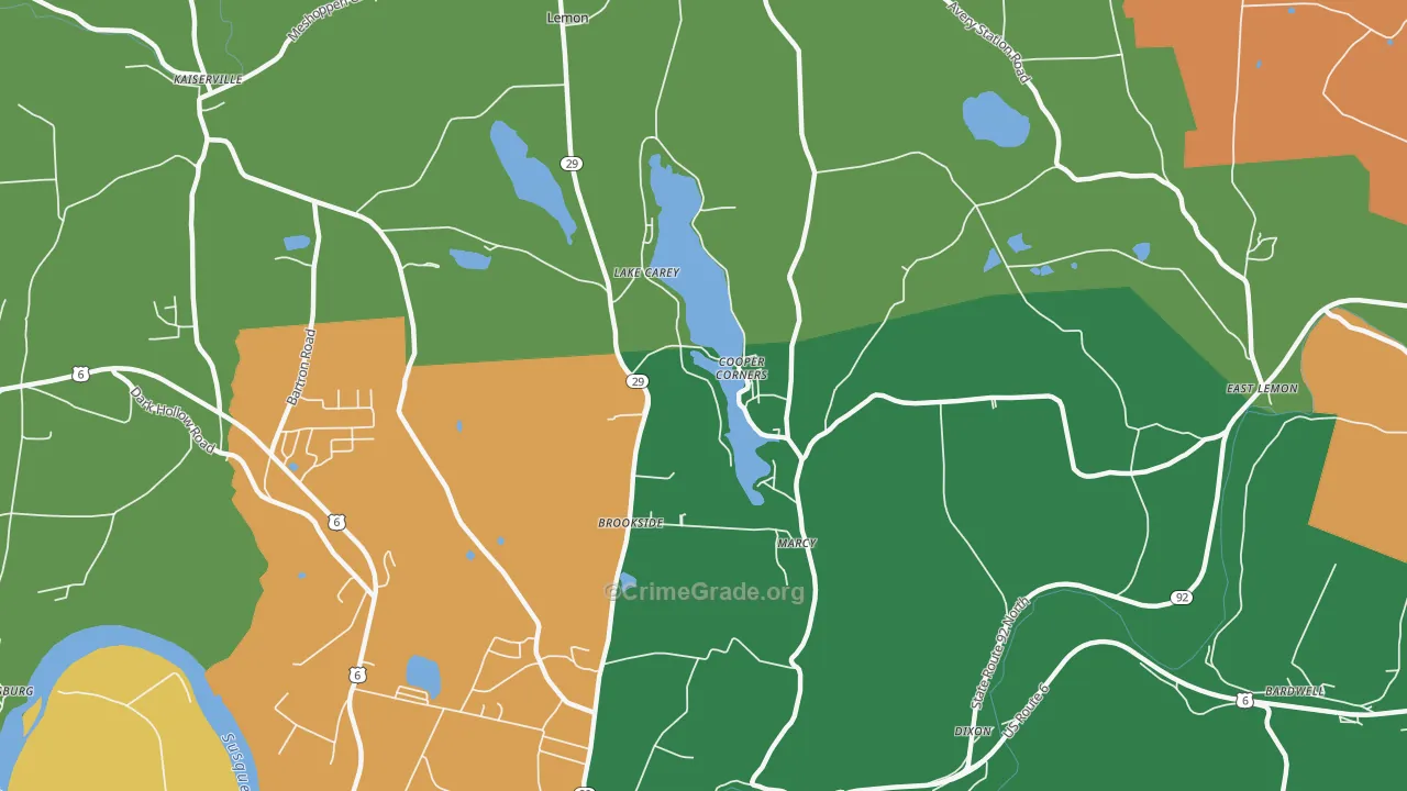 Lake Carey, PA Map of Assault Rates