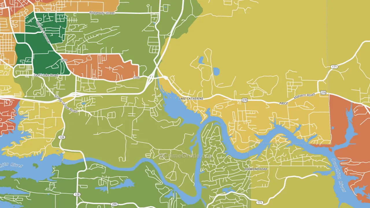 Lake Catherine, AR Map of Assault Rates