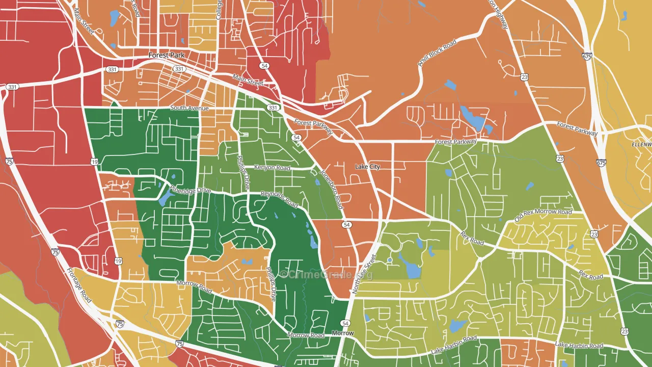 Lake City, GA Map of Assault Rates