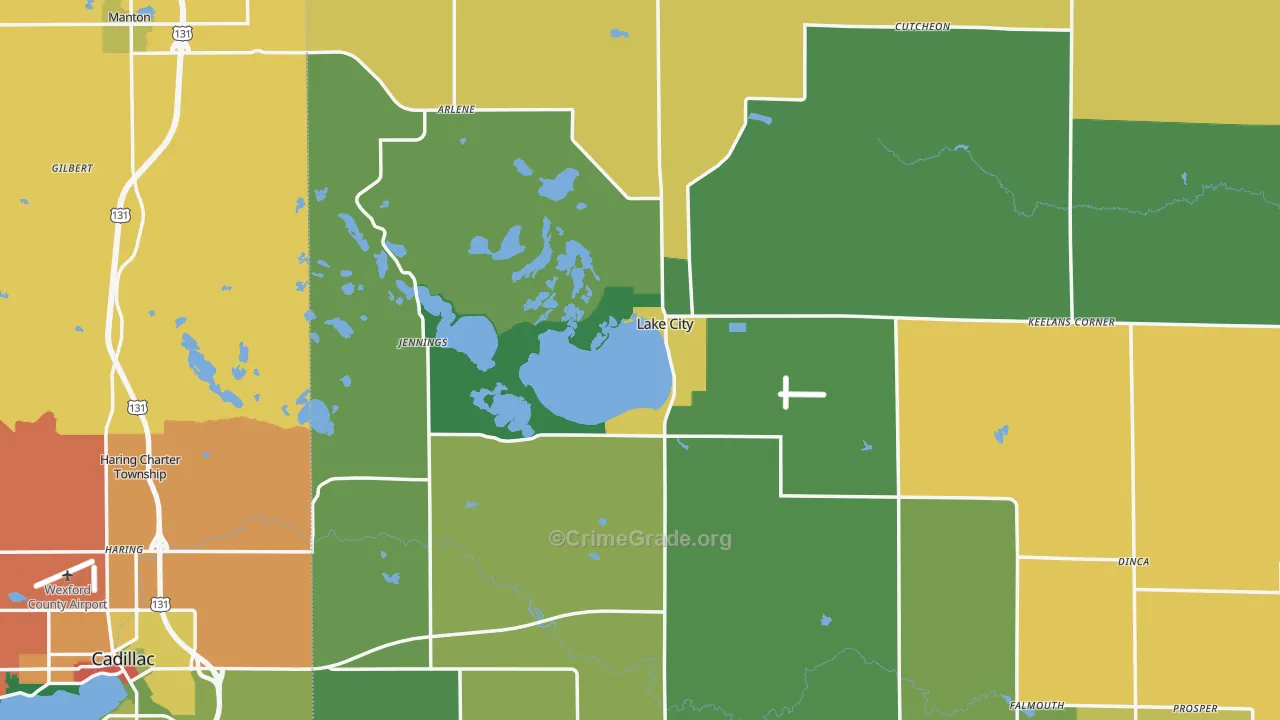 Lake City, MI Map of Assault Rates