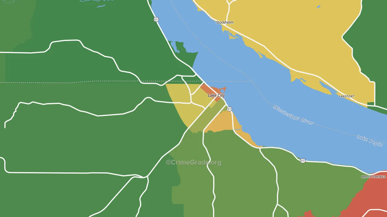 Lake City, MN Map of Assault Rates