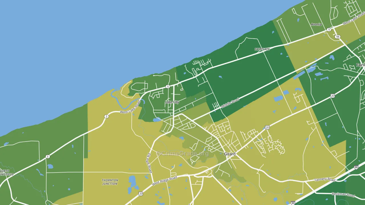 Lake City, PA Map of Assault Rates