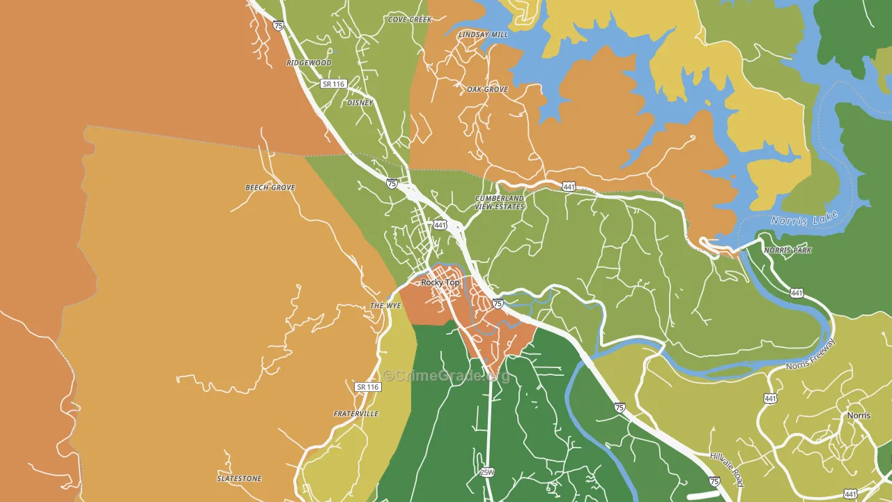 Lake City, TN Map of Assault Rates